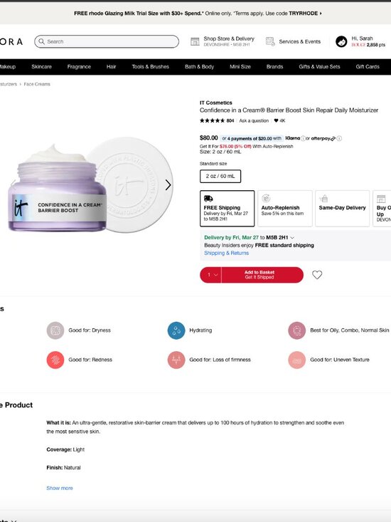 10/$60: IT Cosmetics Confidence in a Cream Barrier Boost 7mL BNIB - Picture 2 of 4